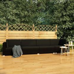 Salon de jardin 4 pcs avec coussins résine tressée noir alsavelo