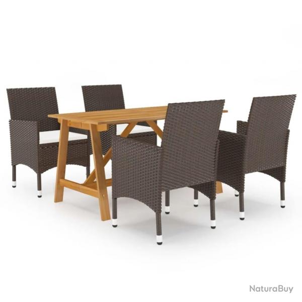 Ensemble  manger de jardin 5 pcs Marron alsavelo