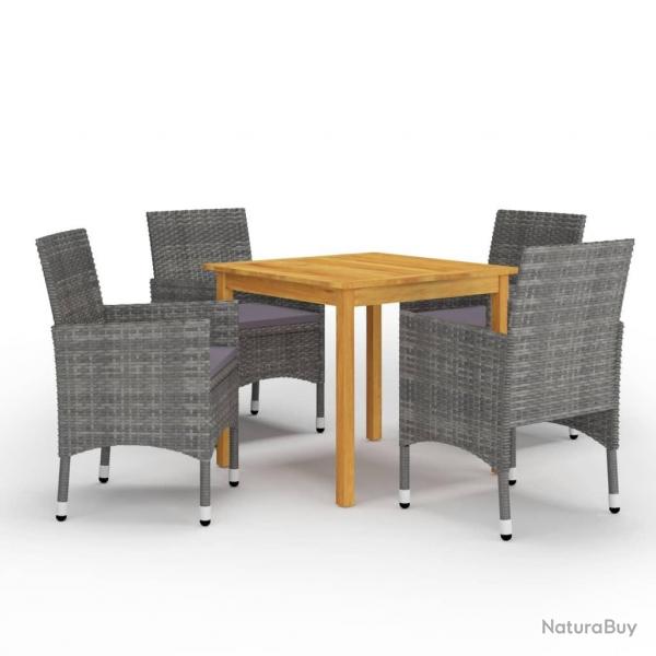 Ensemble  manger de jardin 5 pcs Gris alsavelo