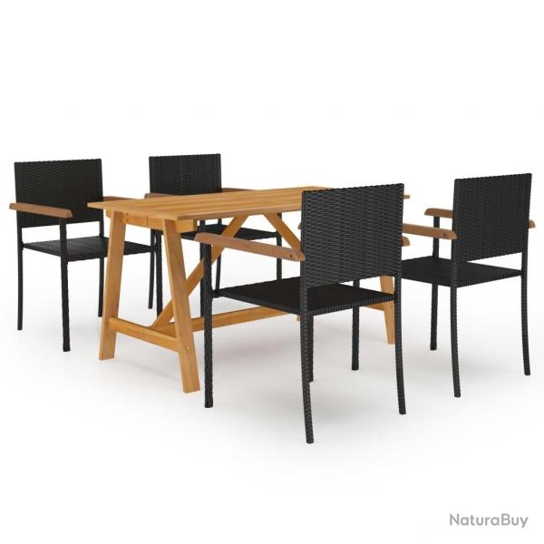 Ensemble  manger de jardin 5 pcs Noir alsavelo
