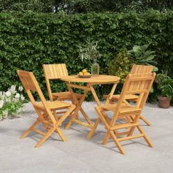 Ensemble à manger de jardin 5 pcs Bois de teck massif alsavelo