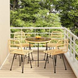 Ensemble à manger de jardin 5pcs Résine tressée alsavelo