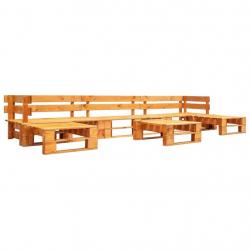 Canapés de jardin palette 6 pcs Bois Marron miel alsavelo