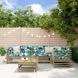 Salon de jardin 6 pcs bois de pin imprégné alsavelo
