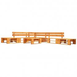 Canapés de jardin palette 6 pcs bois marron miel alsavelo