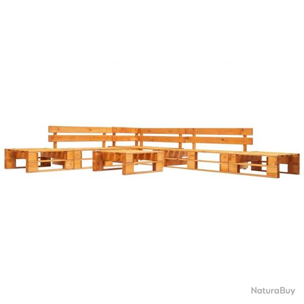 Canaps de jardin palette 6 pcs bois marron miel alsavelo