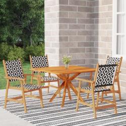Ensemble à manger de jardin 5 pcs Bois d'acacia massif alsavelo