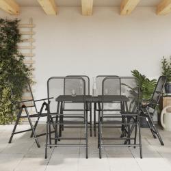 Ensemble à manger de jardin 7 pcs anthracite métal maille alsavelo