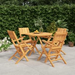Ensemble à manger de jardin 5 pcs Bois de teck massif alsavelo