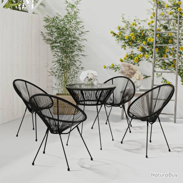 Ensemble  manger de jardin 5 pcs Noir alsavelo