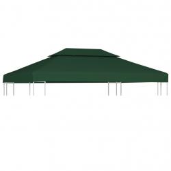 Recouvrement de remplacement d'auvent 310 g/m² 3 x 4 m Vert alsavelo