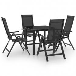 Ensemble à manger de jardin 5 pcs aluminium anthracite alsavelo
