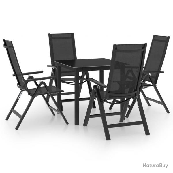 Ensemble  manger de jardin 5 pcs aluminium anthracite alsavelo