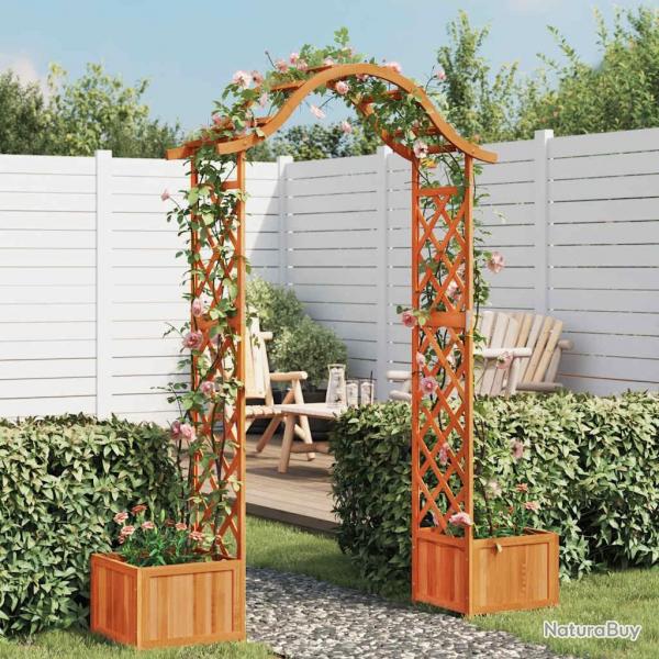 Pergola de jardin avec jardinire Bois pin massif alsavelo