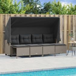 Salon de jardin 5 pcs avec coussins gris clair résine tressée alsavelo