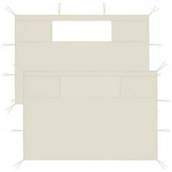 Parois latérales de belvédère avec fenêtres 2 pcs Crème alsavelo