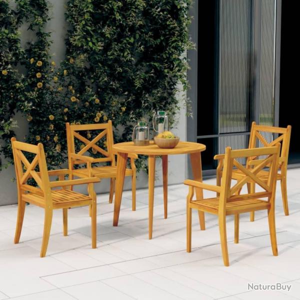 Ensemble  manger de jardin 5 pcs Bois d'acacia solide alsavelo
