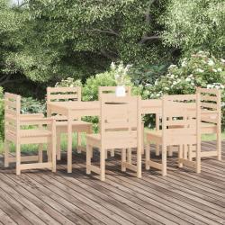 Ensemble à manger de jardin 7 pcs bois massif de pin alsavelo