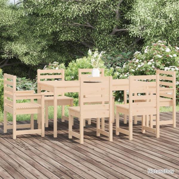 Ensemble  manger de jardin 7 pcs bois massif de pin alsavelo