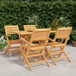 Ensemble à manger de jardin 5 pcs Bois de teck massif alsavelo