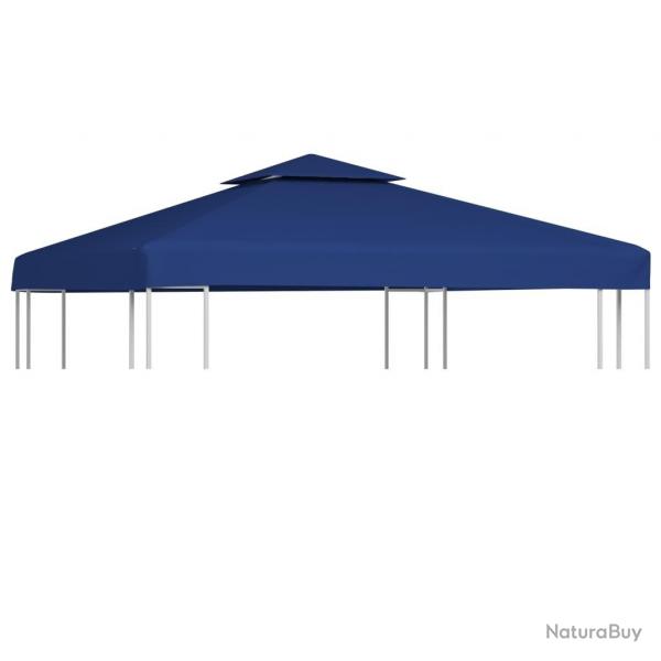 Recouvrement de remplacement d'auvent 310 g/m 3x3 m Bleu fonc alsavelo