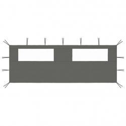 Paroi latérale de belvédère avec fenêtres 6x2 m Anthracite alsavelo