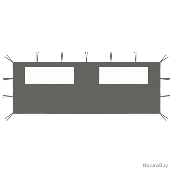 Paroi latrale de belvdre avec fentres 6x2 m Anthracite alsavelo