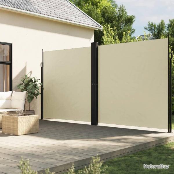 Auvent latral rtractable Crme 220x1200 cm alsavelo