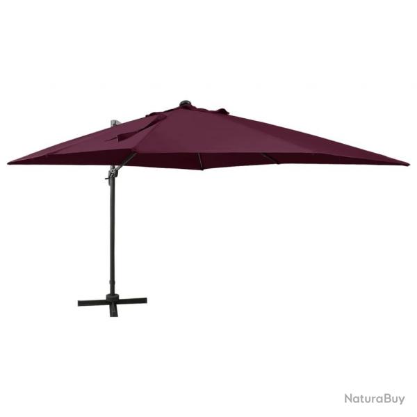 Parasol de jardin en porte--faux avec mt et lumires LED alsavelo