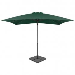 Parasol de jardin avec base portable vert alsavelo