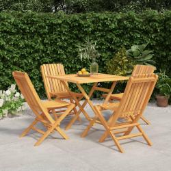 Ensemble à manger de jardin 5 pcs Bois de teck massif alsavelo