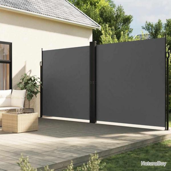 Auvent latral rtractable anthracite 200x1000 cm alsavelo
