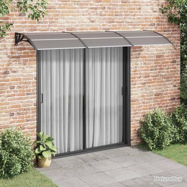 Auvent de porte Noir 300x75 cm Polycarbonate alsavelo