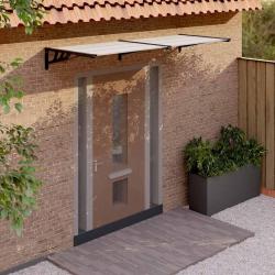 Auvent de porte Noir et transparent 239x90 cm Polycarbonate alsavelo