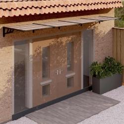 Auvent de porte Noir 396x90 cm Polycarbonate alsavelo