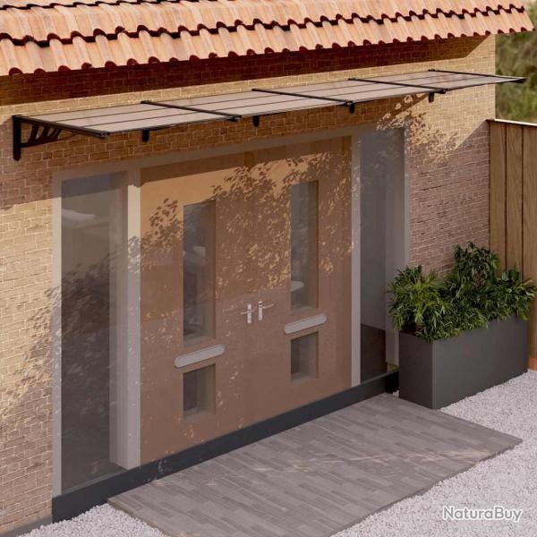 Auvent de porte Noir 396x90 cm Polycarbonate alsavelo
