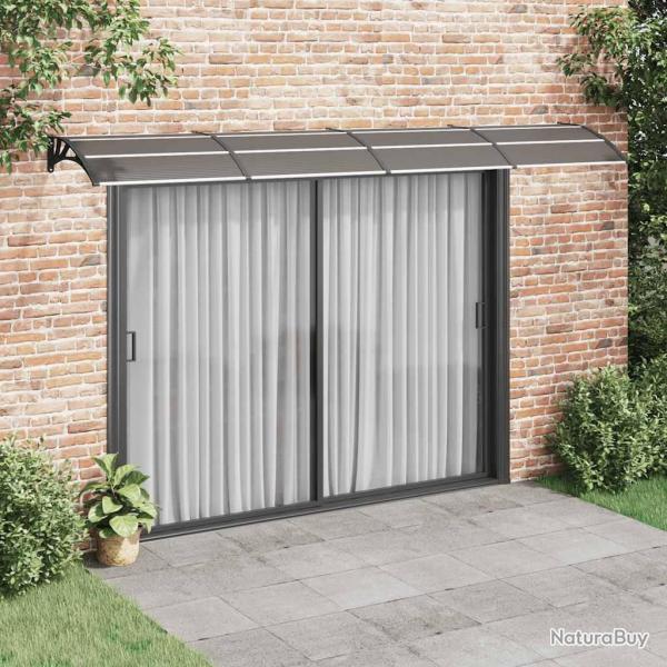 Auvent de porte Noir 400x100 cm Polycarbonate alsavelo