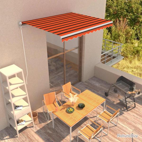 Auvent manuel rtractable 300x250 cm Orange et marron alsavelo