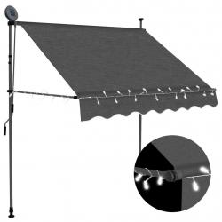 Auvent manuel rétractable avec LED 100 cm Anthracite alsavelo