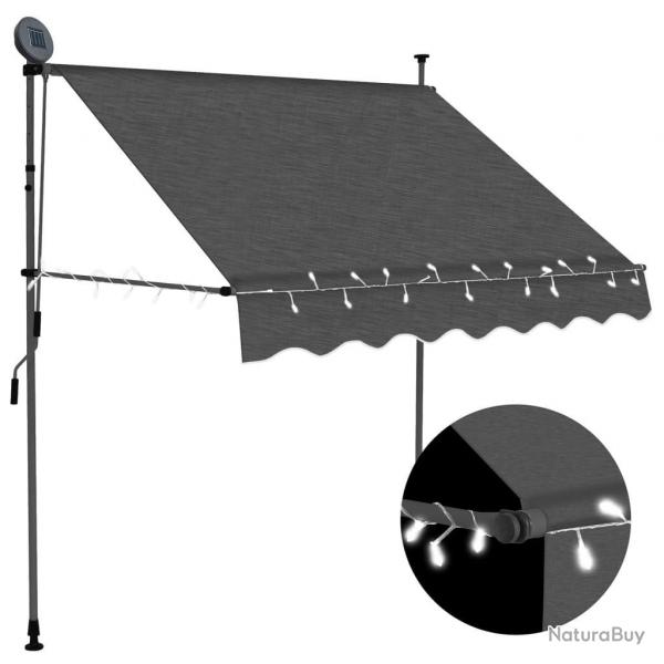 Auvent manuel rtractable avec LED 100 cm Anthracite alsavelo