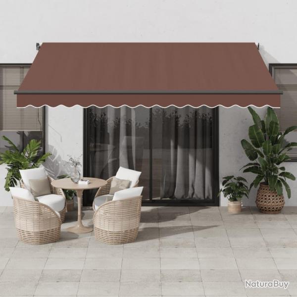 Auvent manuel rtractable marron 400x350 cm alsavelo