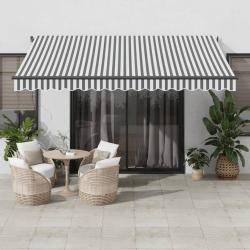 Auvent manuel rétractable anthracite et blanc 400x350 cm alsavelo
