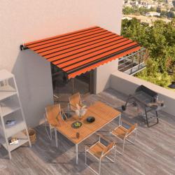Auvent manuel rétractable 450x350 cm Orange et marron alsavelo