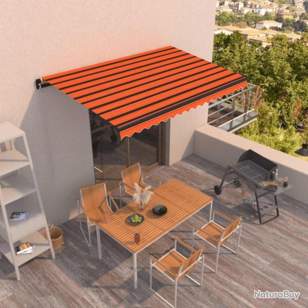 Auvent manuel rtractable 450x350 cm Orange et marron alsavelo