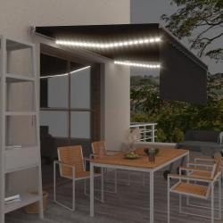 Auvent manuel rétractable et store et LED 4x3 m Anthracite alsavelo