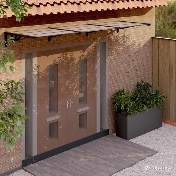 Auvent de porte Noir 297,5x90 cm Polycarbonate alsavelo