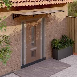 Auvent de porte Noir 239x90 cm Polycarbonate alsavelo