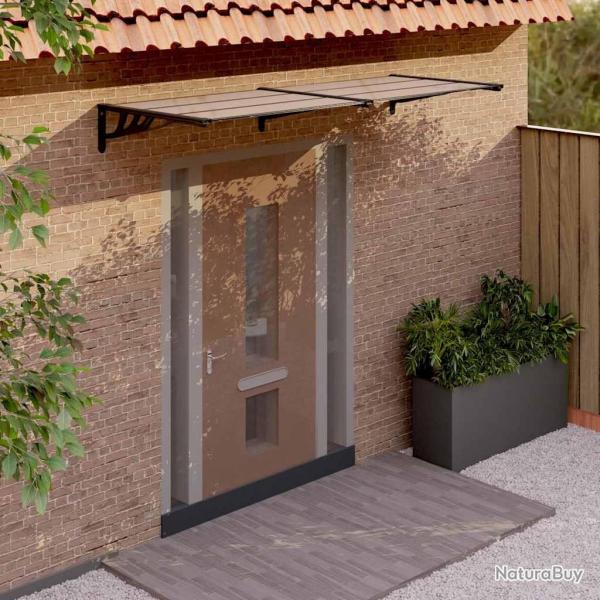 Auvent de porte Noir 239x90 cm Polycarbonate alsavelo