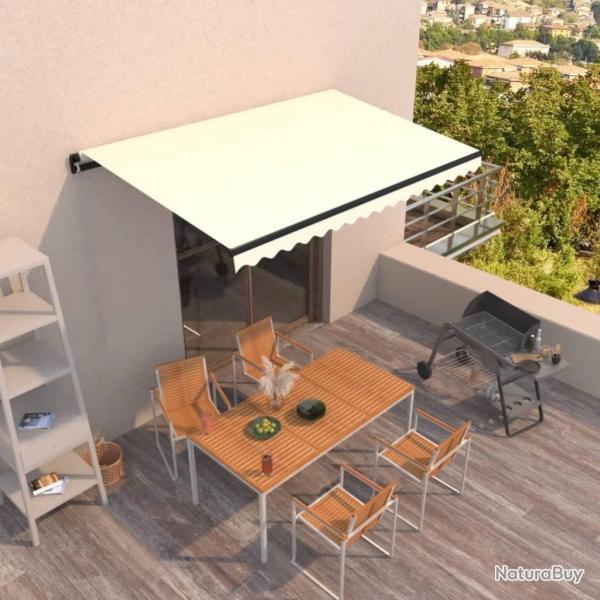 Auvent manuel rtractable 400x350 cm Crme alsavelo