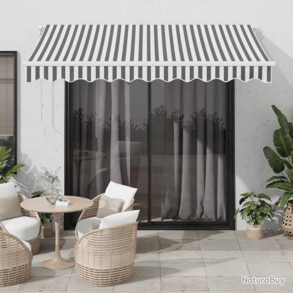 Auvent manuel rtractable anthracite et blanc 300x250 cm alsavelo